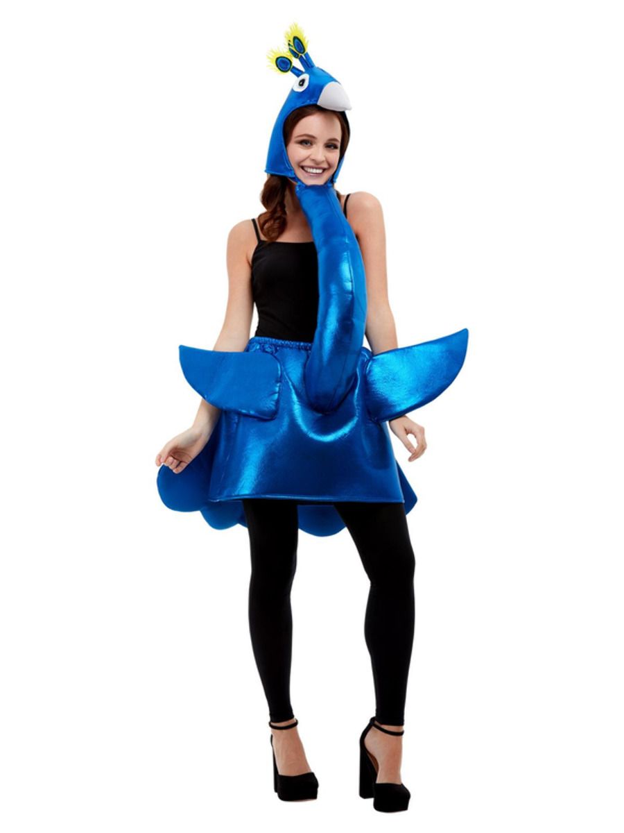 Smiffys Miss Tiffy Deluxe Pfau Kostüm für Damen – Metallic Blau – Produktansicht