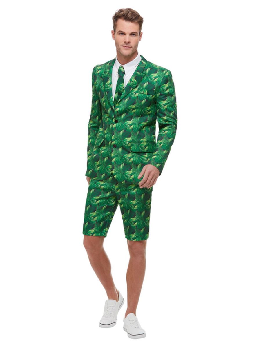 Smiffys Herren Tropical Palmen Party Anzug – Jacke, Hose & Krawatte - Fasnacht24.ch