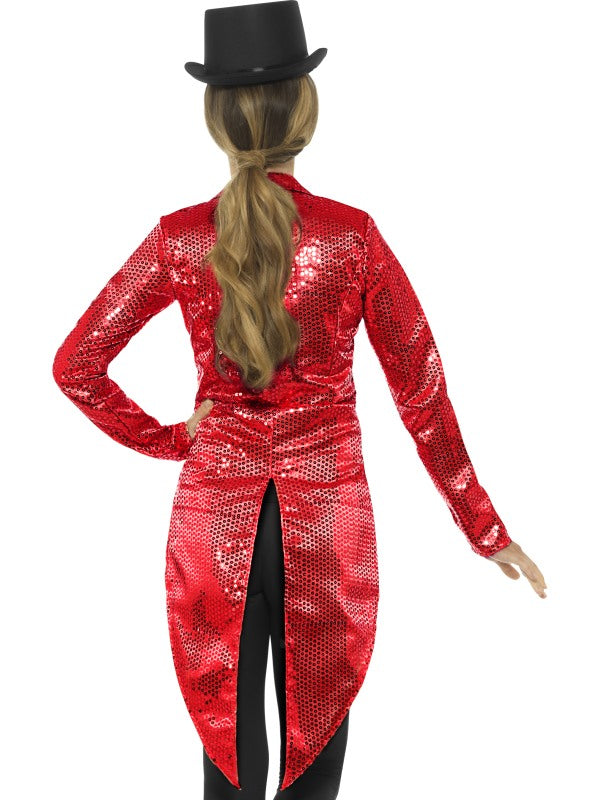 Smiffys Rote Pailletten Tuxedo Jacke Für Damen – Eleganter Blazer - Fasnacht24.ch – Detailansicht