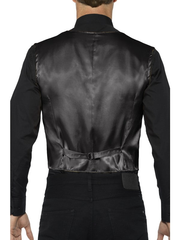 Smiffys Pailletten Weste Schwarz – Leichte Unisex Sequin Vest – Detailansicht