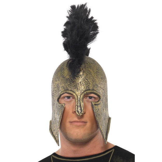 Smiffys Perseus Gladiator Römischer Helm Gold mit Schwarzem Mohikaner-Kamm - Fasnacht24.ch