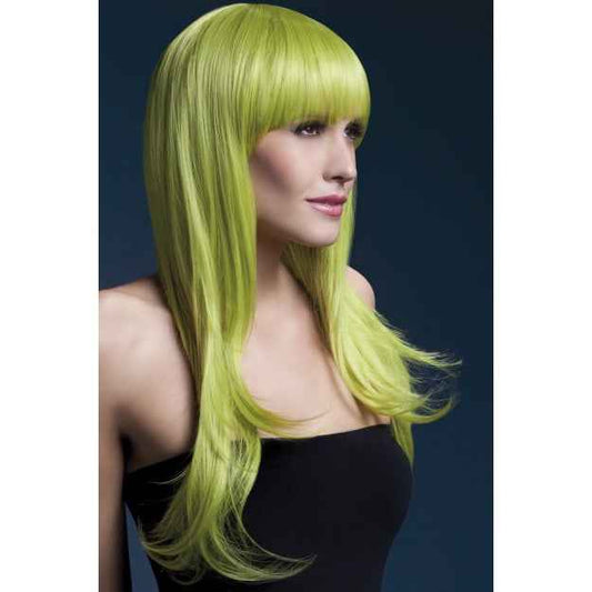 Smiffys Pastellgrüne Layered Wig mit Blunt Bangs – 66cm Sienna - Fasnacht24.ch