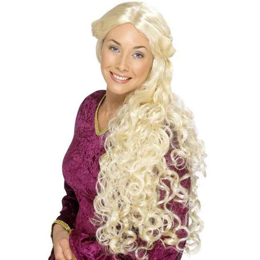 Smiffys Renaissance Perücke – Lang, Blond, Gelockt Mit Mittelscheitel - Fasnacht24.ch