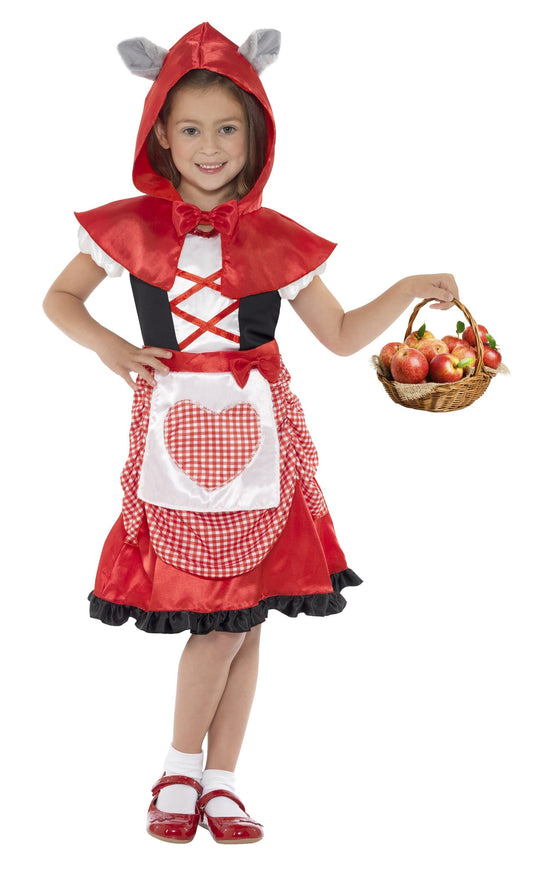 Smiffys Rotkäppchen Kinderkostüm – Rot Kariertes Kleid mit Wolfsohren - Fasnacht24.ch