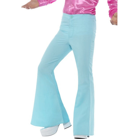 Smiffys Herren 70er Jahre Blaue Flared Bell Bottom Hose – Retro Disco - Fasnacht24.ch