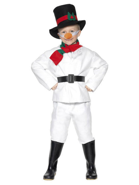 Smiffys Kinder Schneemann Kostüm – Weißes Polyester Set mit Hut & Schal - Fasnacht24.ch