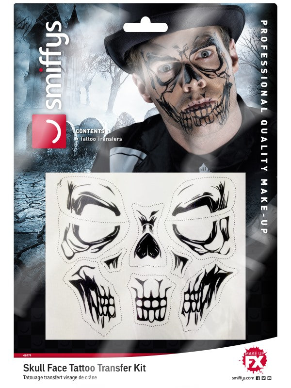 Schminkset Smiffys Schädel Tattoo Transfer FX Makeup Für Halloween - Fasnacht24.ch – Produktansicht
