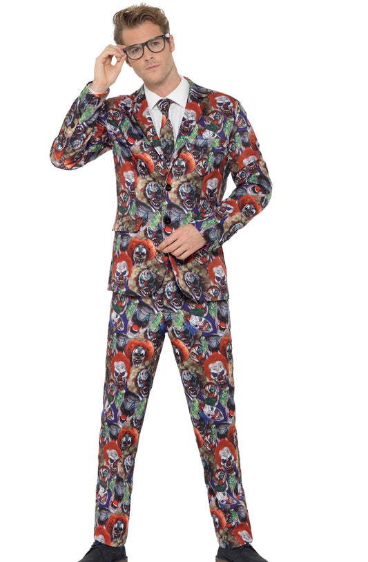 Horror Clown Herren Kostüm – Smiffys Jacke, Hose & Krawatte Set - Fasnacht24.ch