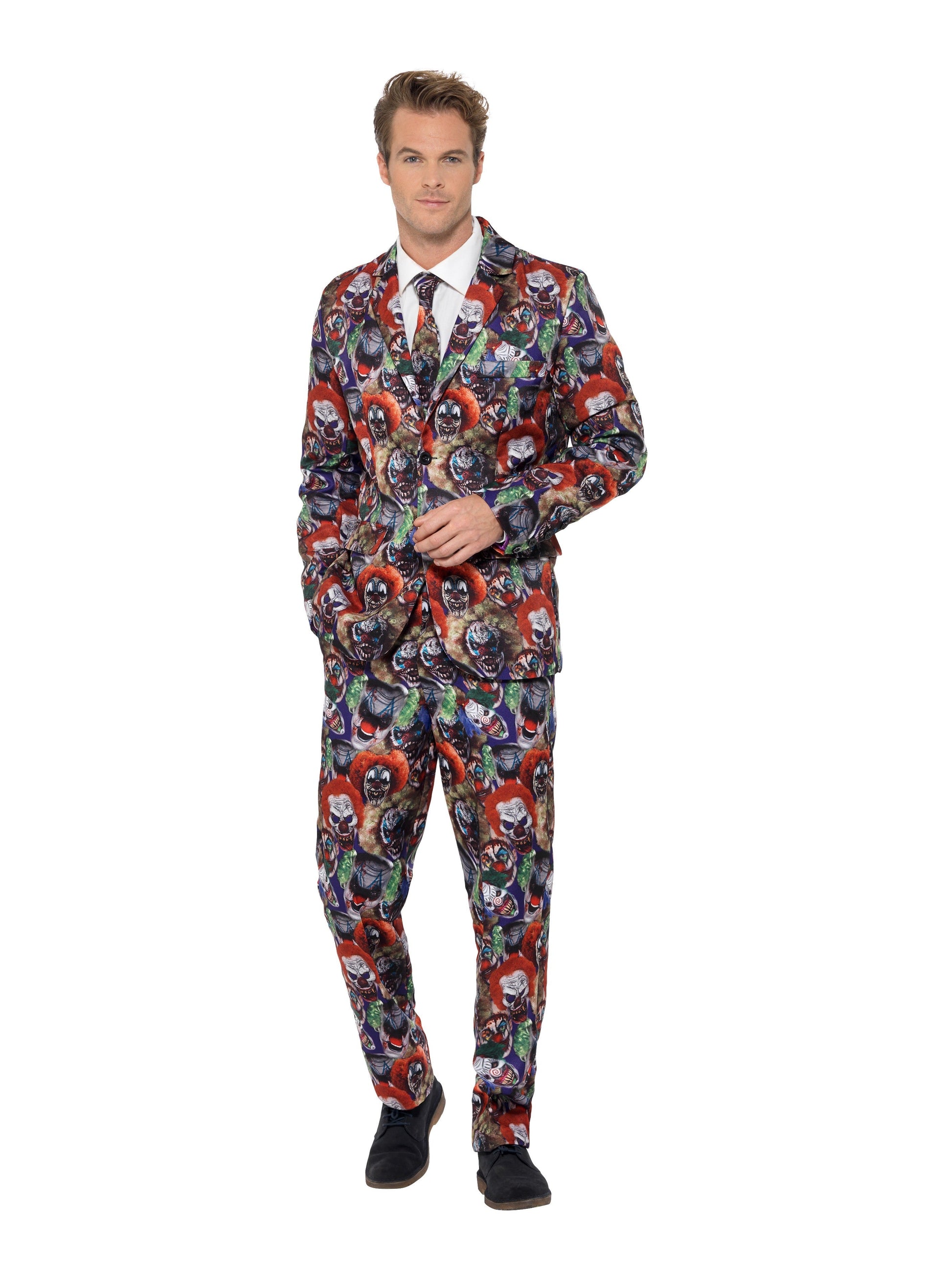 Horror Clown Herren Kostüm – Smiffys Jacke, Hose & Krawatte Set - Fasnacht24.ch