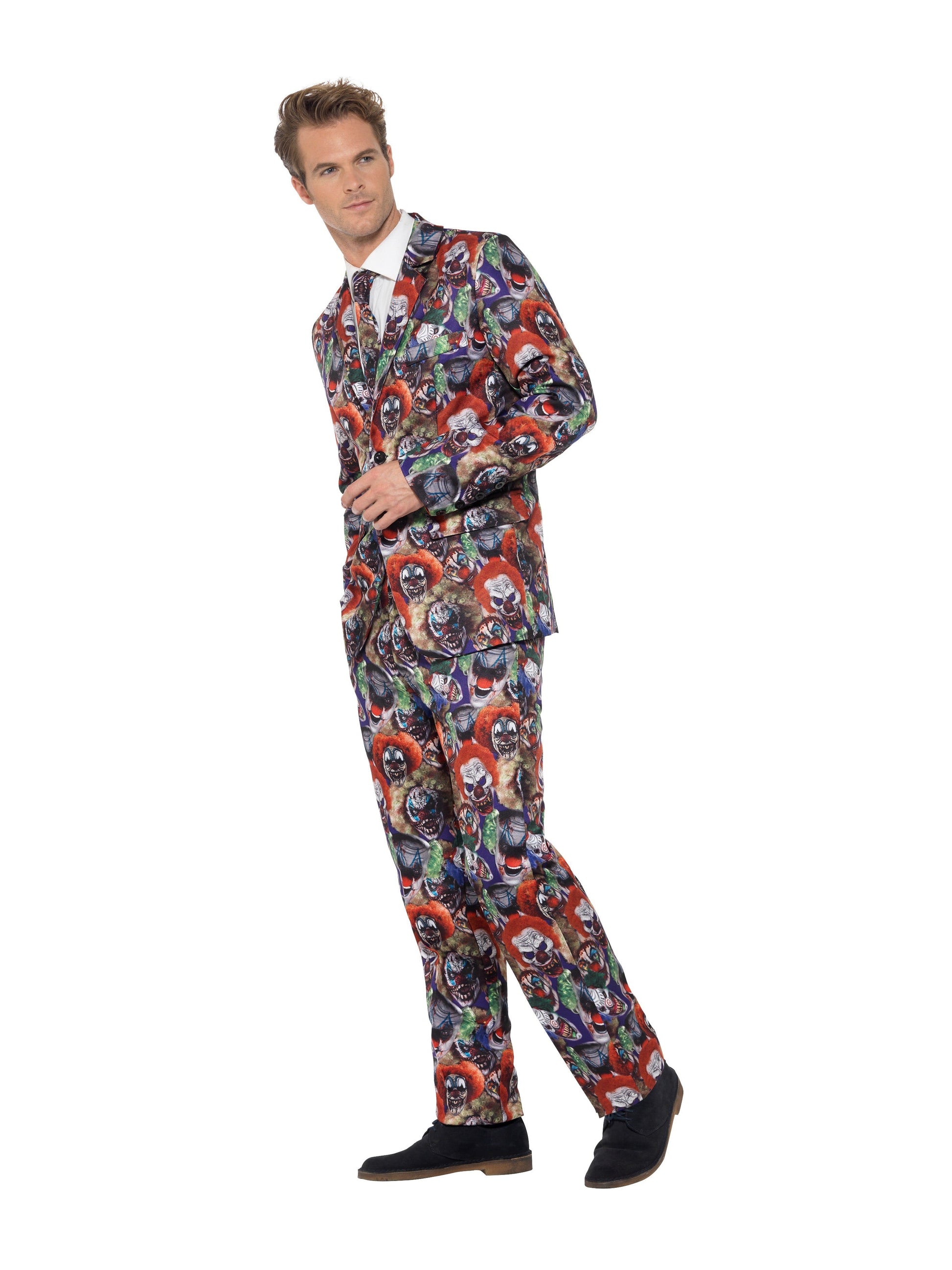 Horror Clown Herren Kostüm – Smiffys Jacke, Hose & Krawatte Set - Fasnacht24.ch