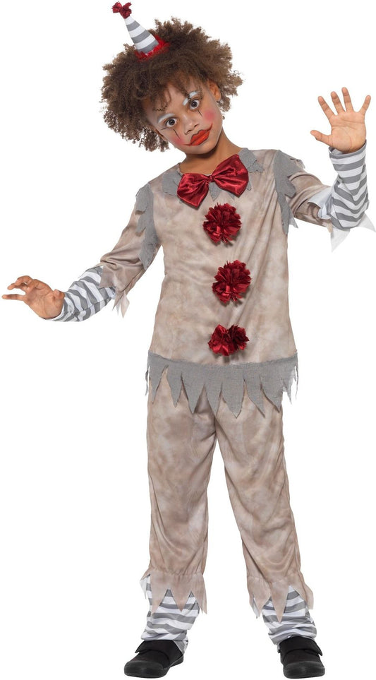Smiffys Vintage Clown Kostüm für Jungen – Grau-Weiß-Rot - Fasnacht24.ch