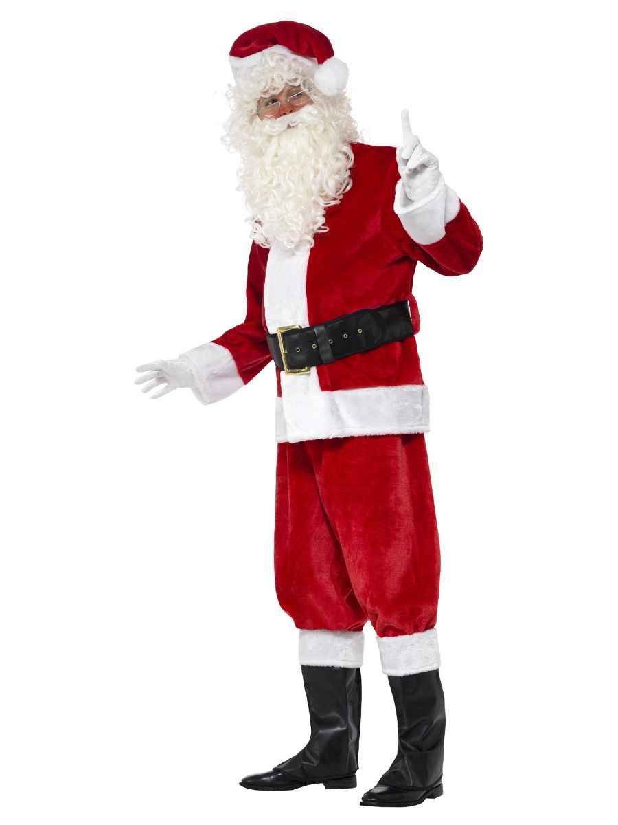Weihnachtsmann Kostüm Rot Polyester – Smiffys Deluxe Einheitsgröße - Fasnacht24.ch