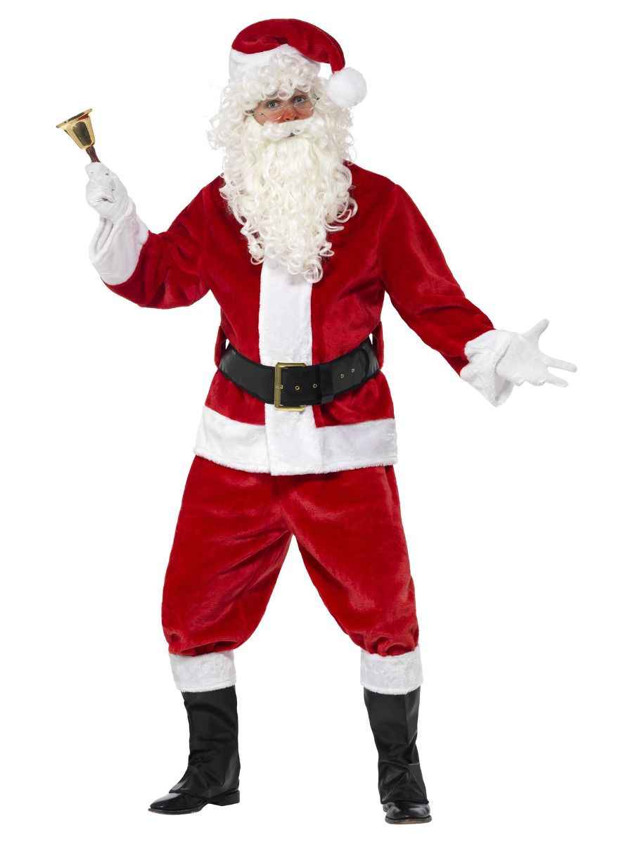 Smiffys Weihnachtsmann Kostüm Rot Polyester – Smiffys Deluxe Einheitsgrösse – Produktansicht