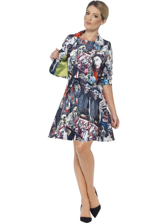 Smiffys Zombie Damenkostüm – Schwarzes Multicolor Halloween Outfit - Fasnacht24.ch