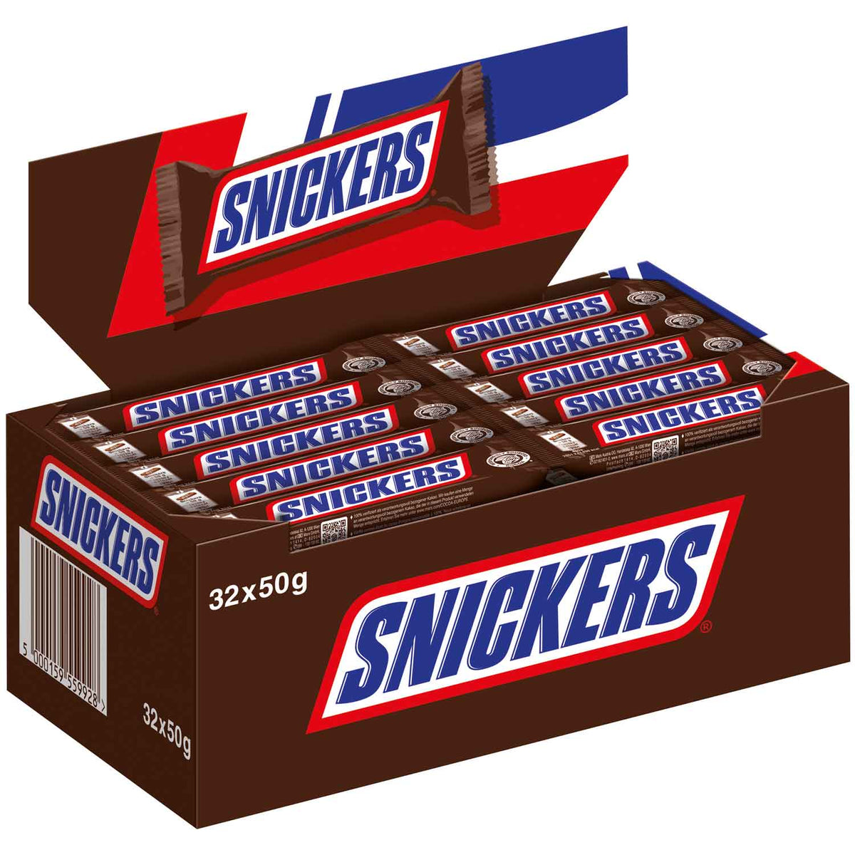 Snickers Riegel 32 Stück à 50 g Packung Schokoriegel