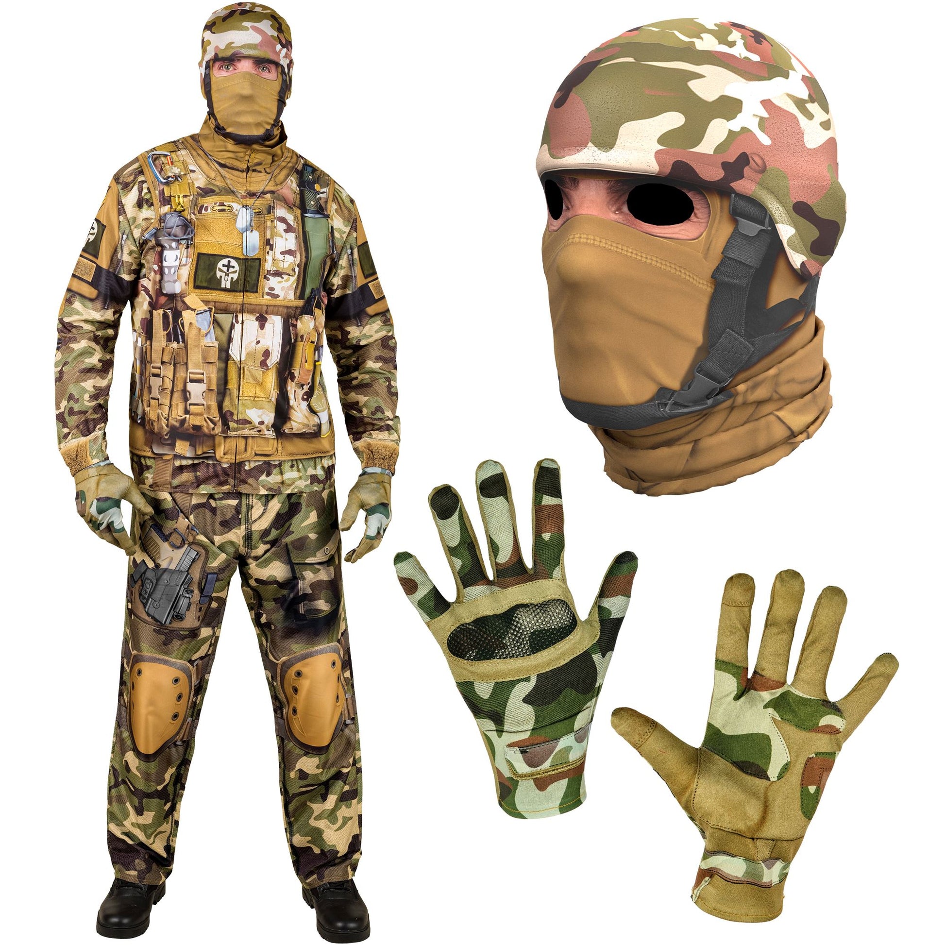 "SOLDAT FAST COSTUME" (Oberteil, Hose, Handschuhe, Maske) – Ansicht 4
