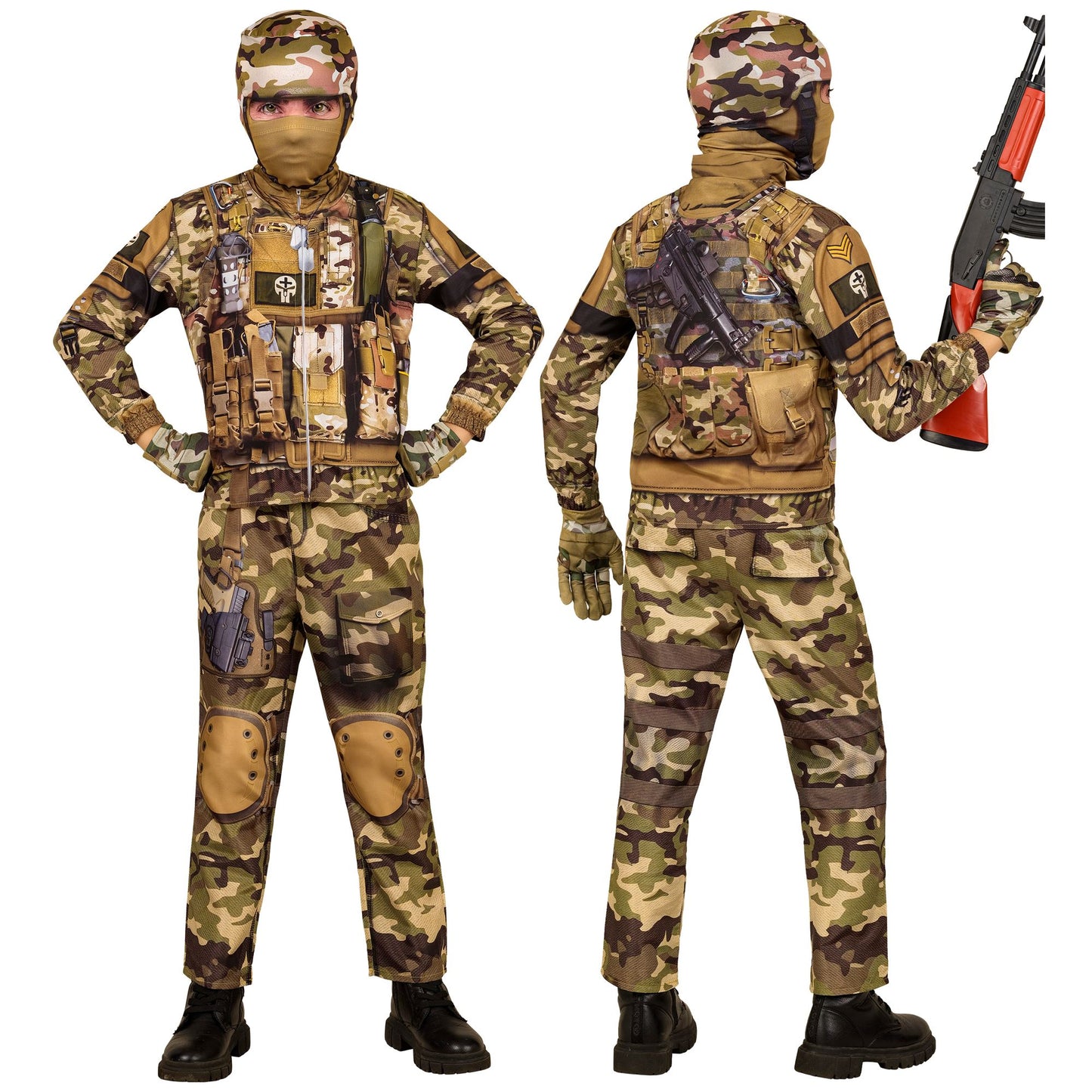 "SOLDAT FAST COSTUME" (Oberteil, Hose, Handschuhe, Maske) – Ansicht 3