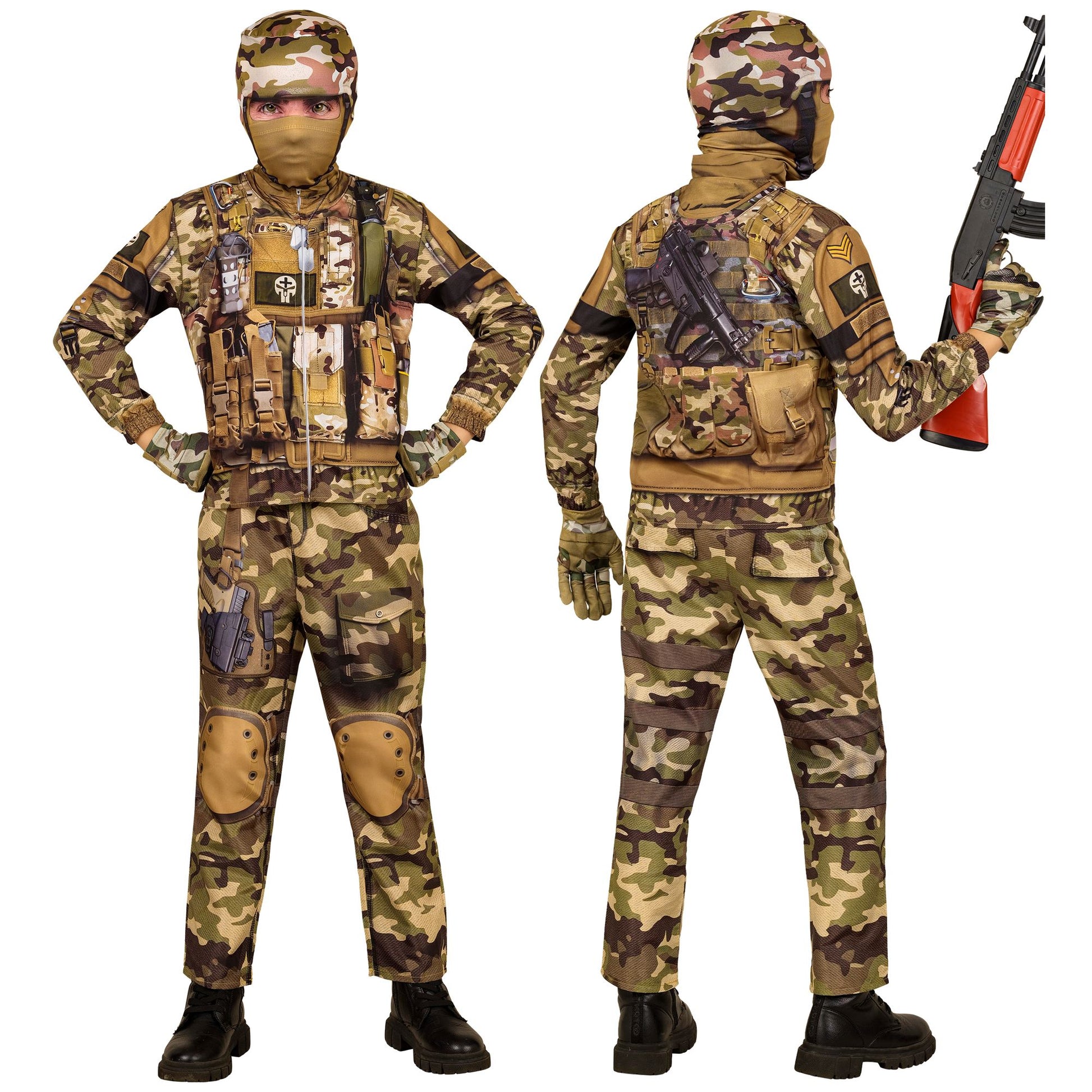 "SOLDAT FAST COSTUME" (Oberteil, Hose, Handschuhe, Maske) – Ansicht 3