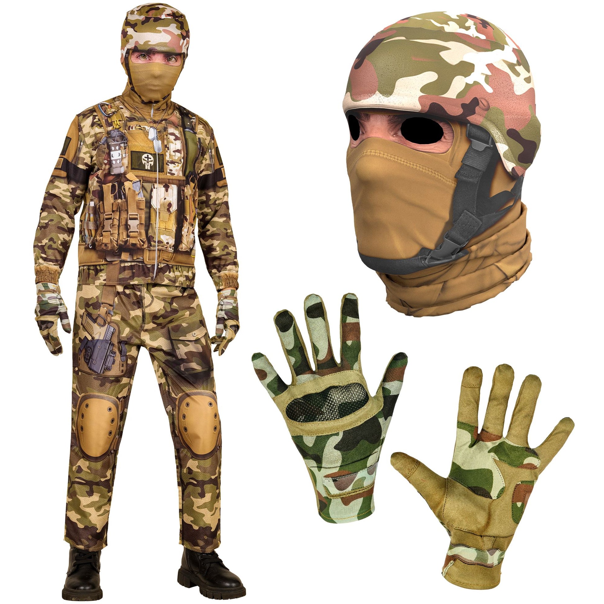 "SOLDAT FAST COSTUME" (Oberteil, Hose, Handschuhe, Maske) – Ansicht 4