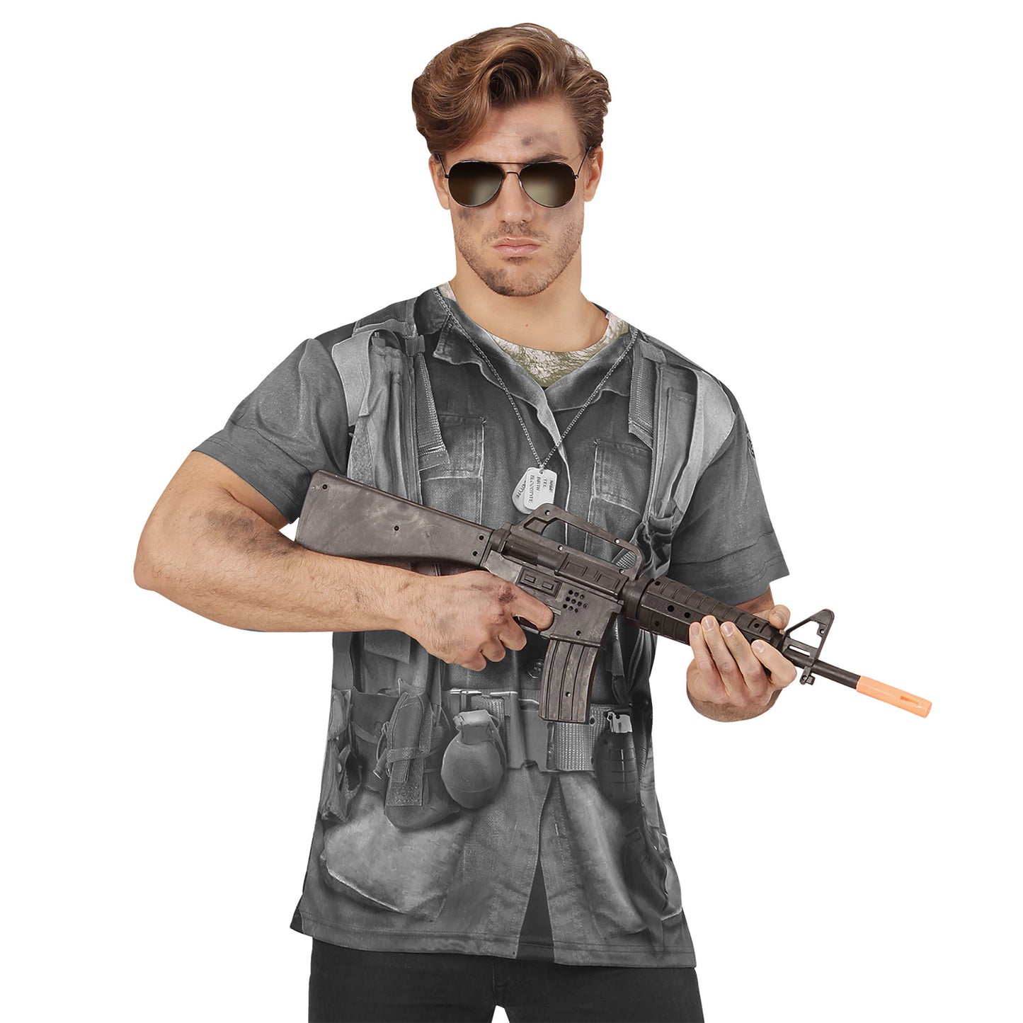 "SOLDAT" (in Fotosublimation bedrucktes T-Shirt) – Vorderansicht