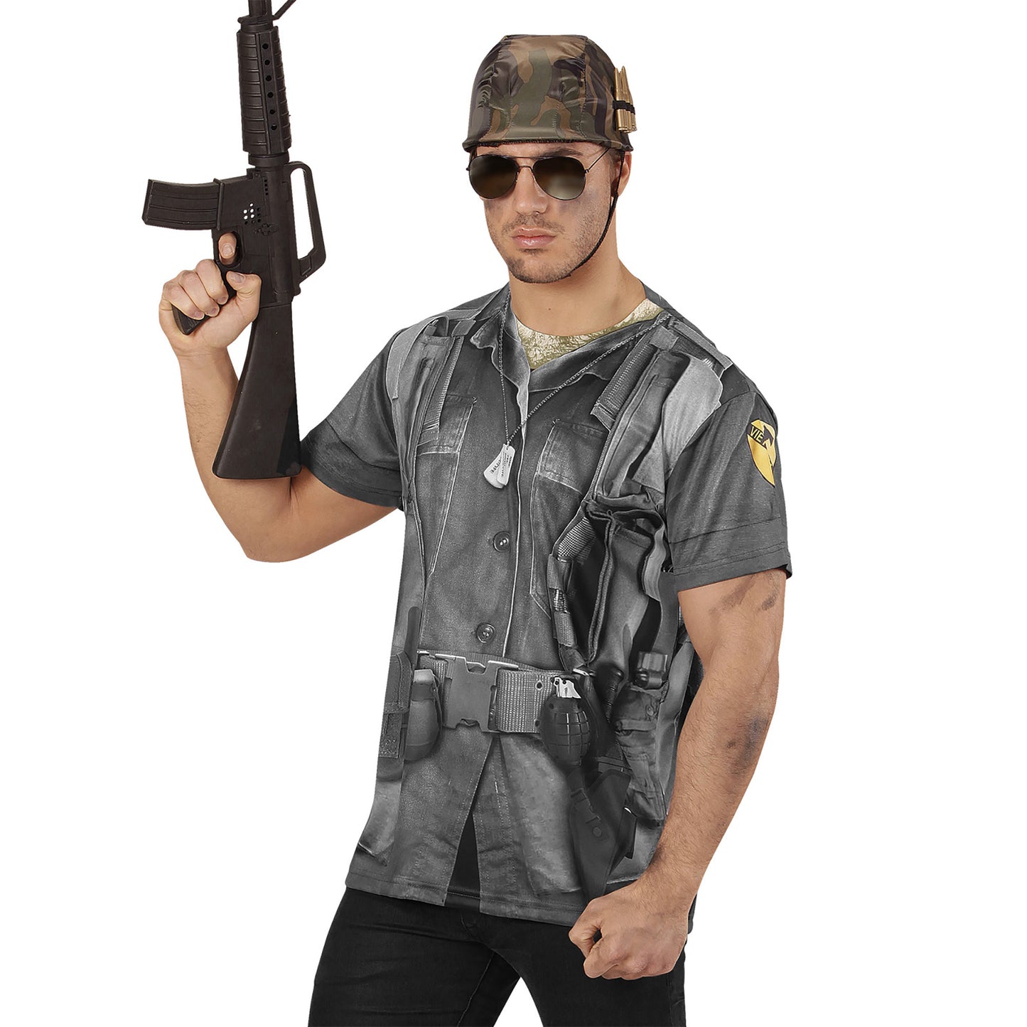 "SOLDAT" (in Fotosublimation bedrucktes T-Shirt) – Detailansicht
