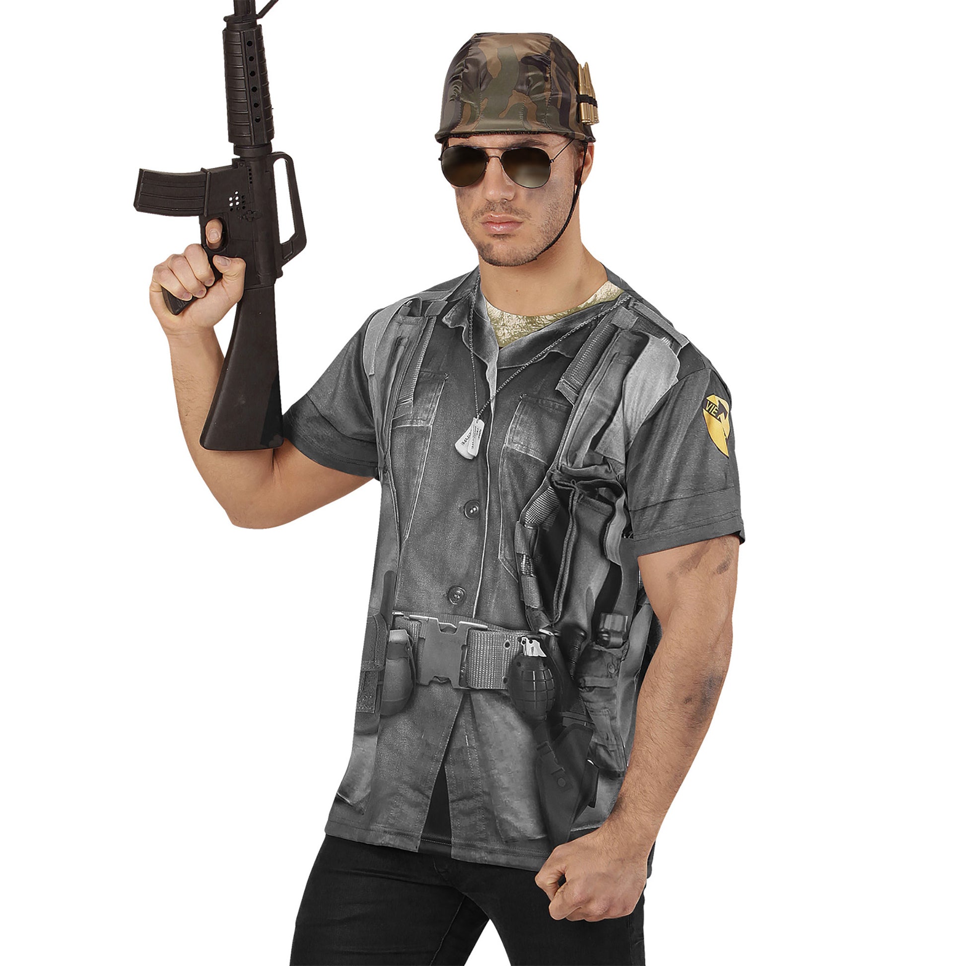 "SOLDAT" (in Fotosublimation bedrucktes T-Shirt) – Detailansicht