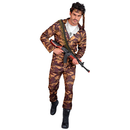"SOLDAT" (Oberteil, Hose, Gürtel, Stirnband) – Vorderansicht