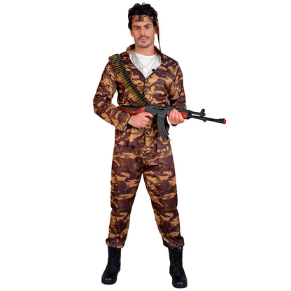 "SOLDAT" (Oberteil, Hose, Gürtel, Stirnband) – Detailansicht