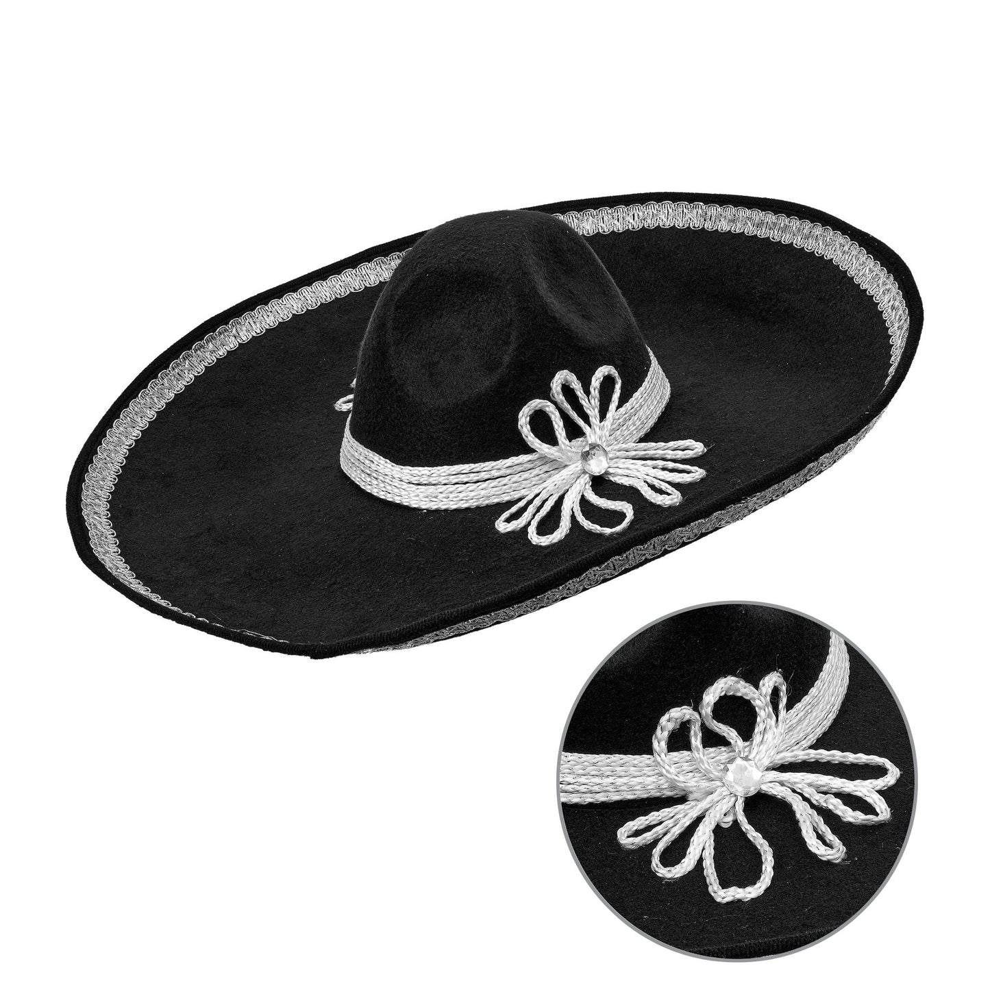 "SOMBRERO EL CHARRO SILBER" 54 cm – Vorderansicht