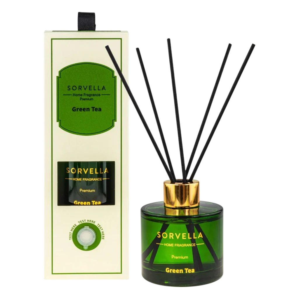 Sorvella, Green Tea, Duftstäbchen, Aroma-Rattanstäbchen-Diffusor, Grün, 120 ml