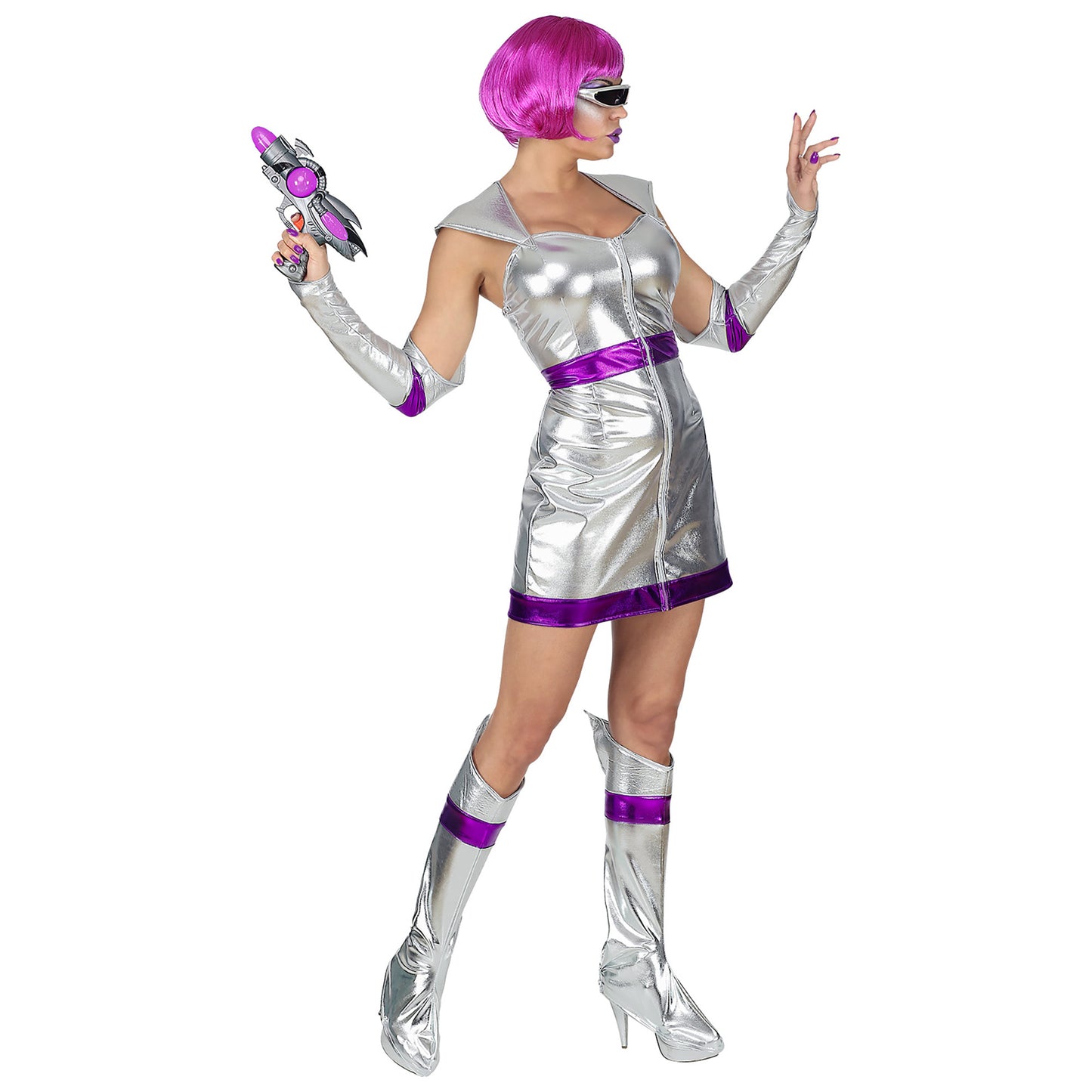"SPACE GIRL" (Kleid, fingerlose Handschuhe, Stiefelüberzieher) – Ansicht 3