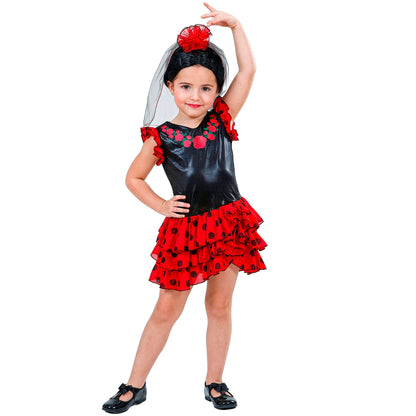 "SPANIERIN" (Kleid, Kopfbedeckung mit Blume und Schleier) – Detailansicht