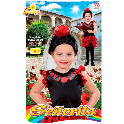 "SPANIERIN" (Kleid, Kopfbedeckung mit Blume und Schleier) – Ansicht 3