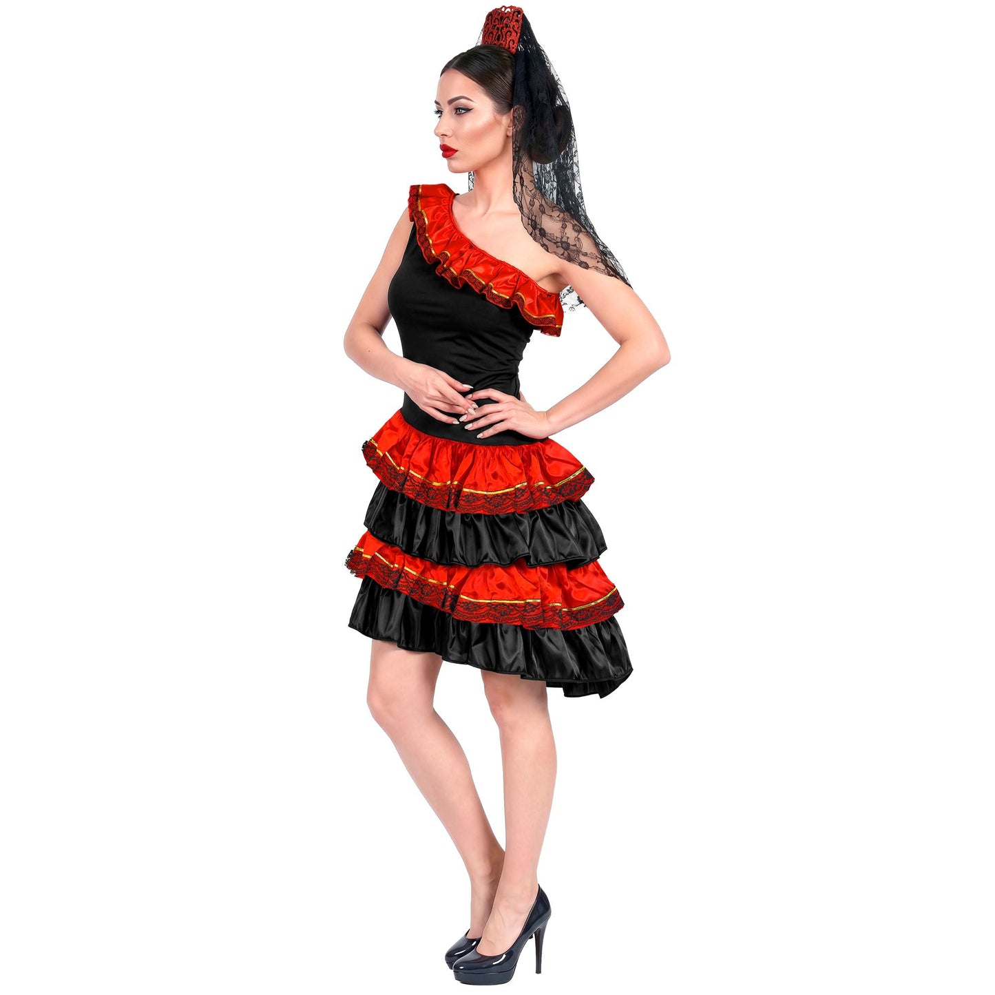 "SPANISCHE SENORITA" (Kleid, Kopfschmuck mit Schleier) – Ansicht 3