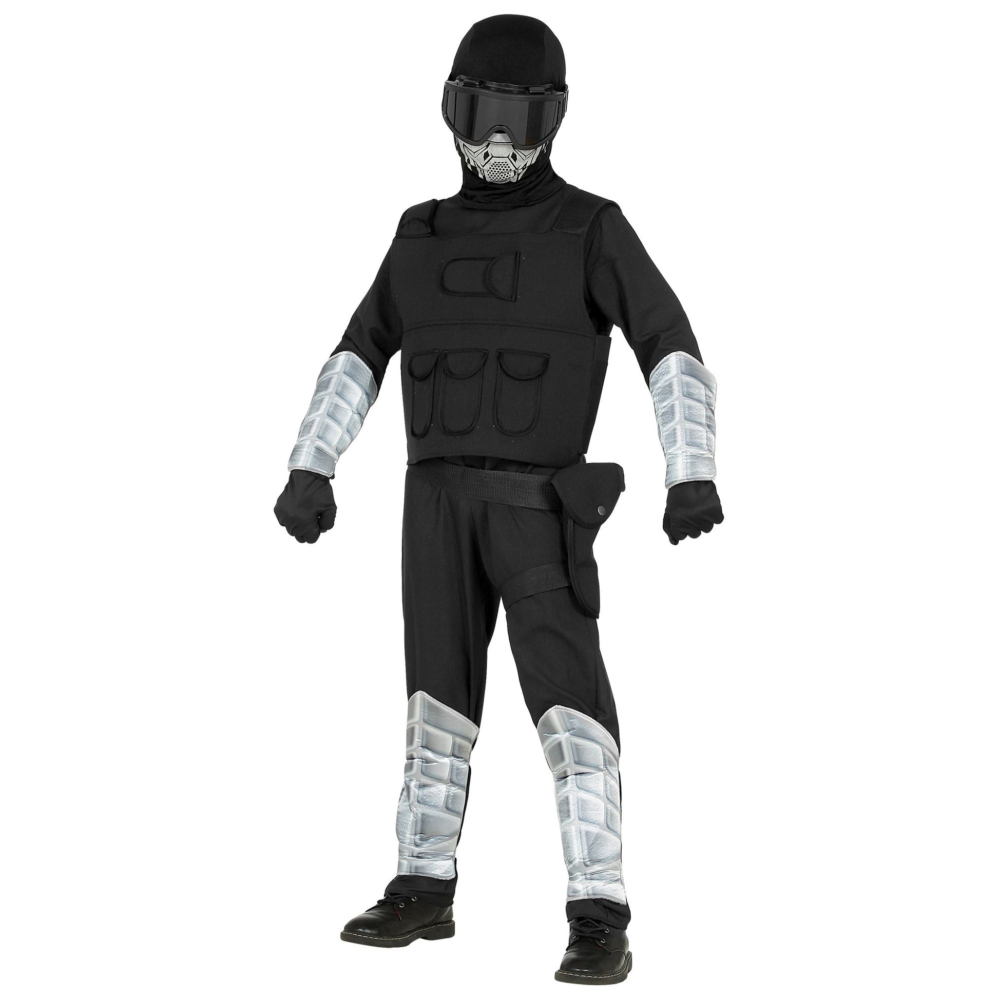 "SPECIAL FORCES" (Overall, Einsatzweste, Maske mit Kapuze, Brille, Gürtel mit Holster, Armschoner, Schienbeinschoner, Handschuhe) – Ansicht 4