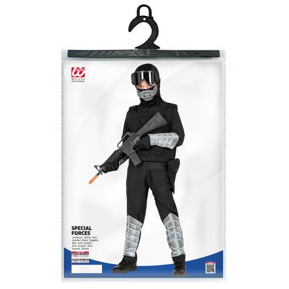 "SPECIAL FORCES" (Overall, Einsatzweste, Maske mit Kapuze, Brille, Gürtel mit Holster, Armschoner, Schienbeinschoner, Handschuhe) – Ansicht 5