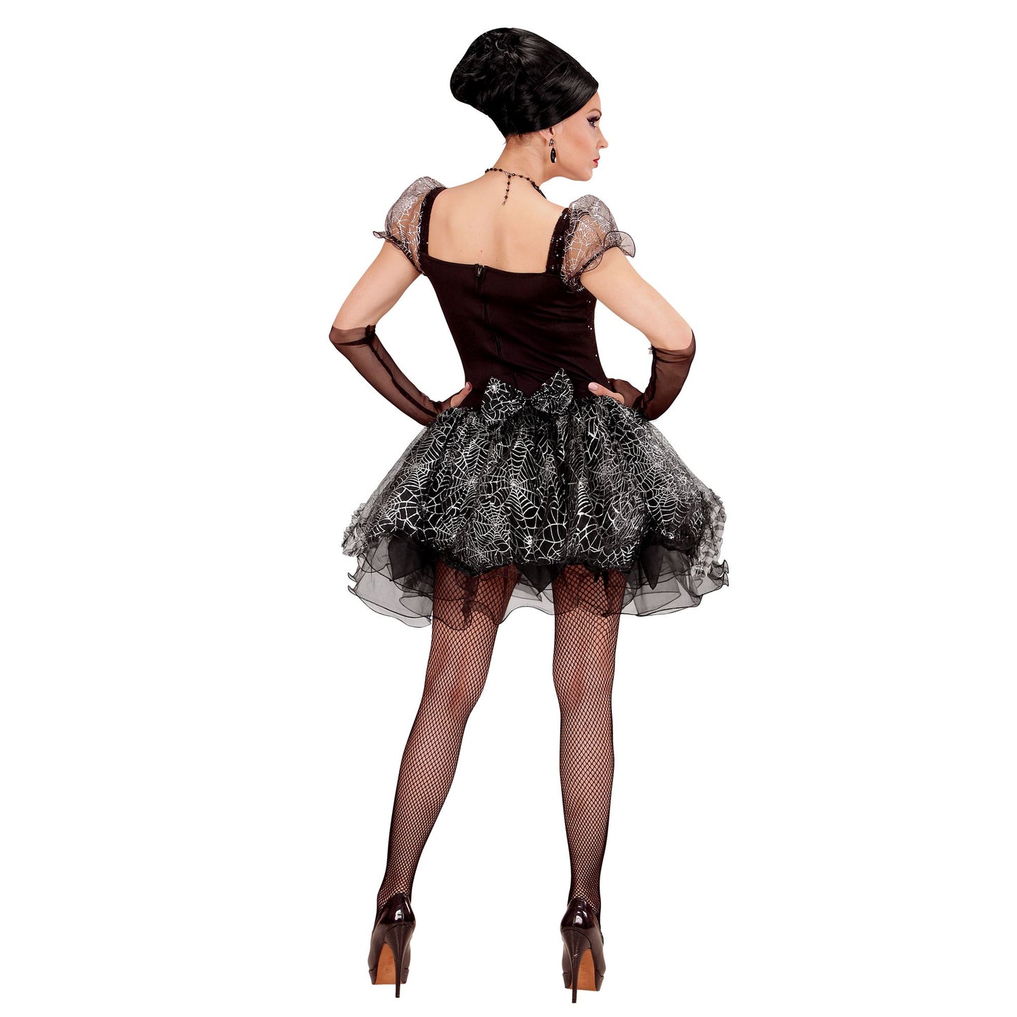 "SPIDER LADY" (Kleid, fingerlose Handschuhe) – Detailansicht
