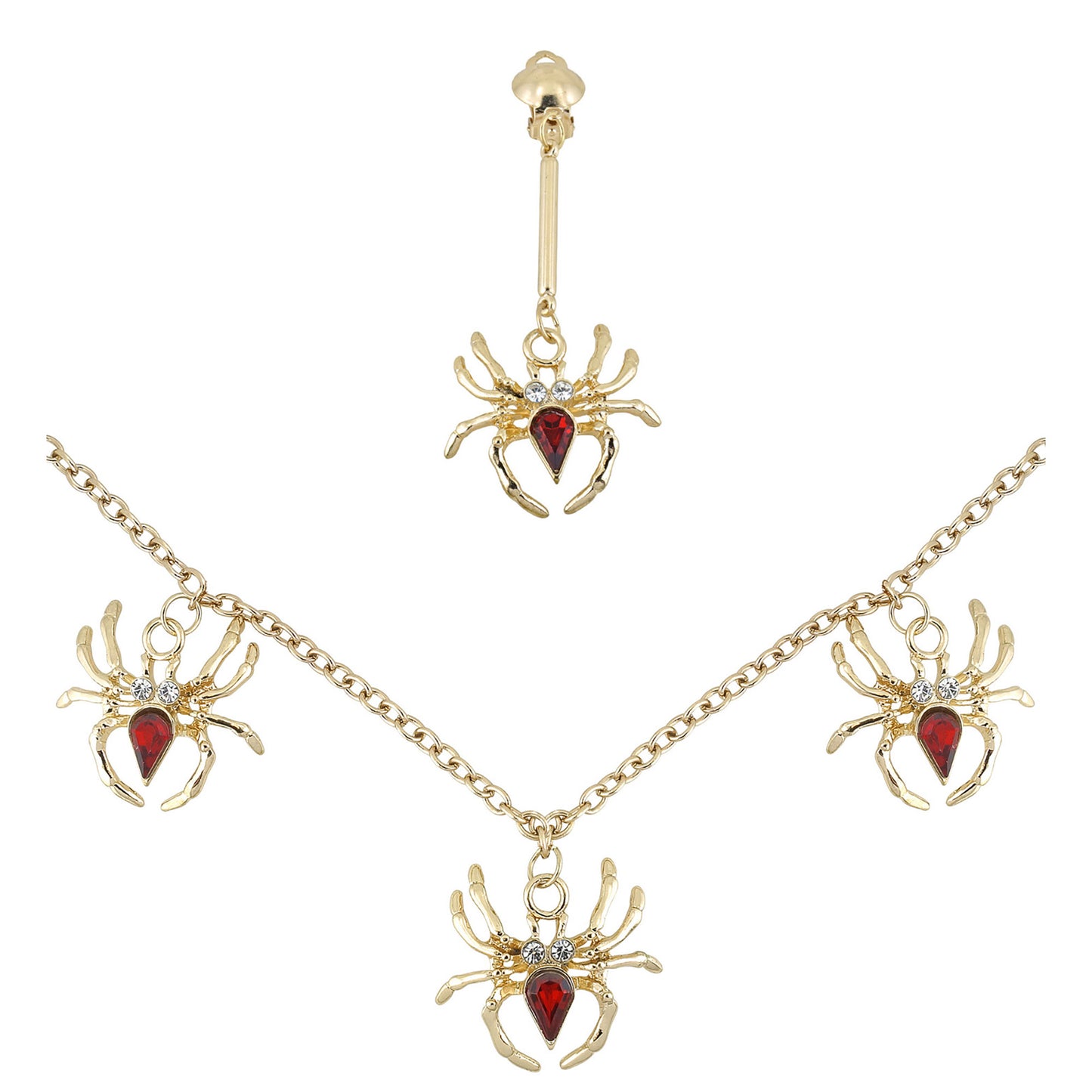 "SPIDER LADY" Set (Halskette, Ohrring) – Vorderansicht