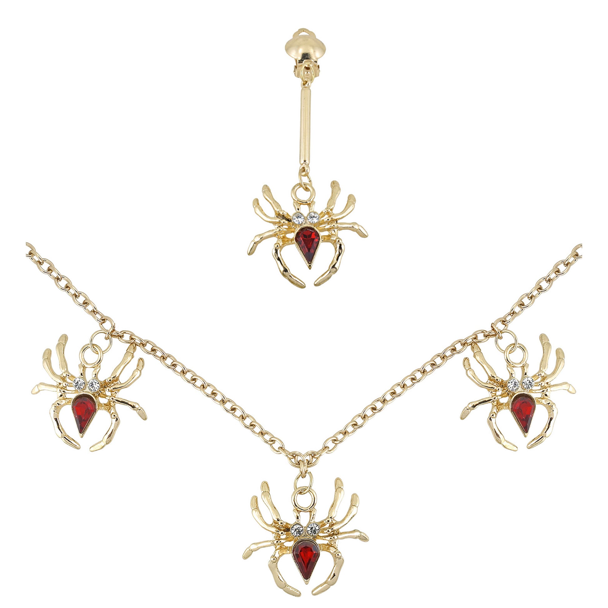 "SPIDER LADY" Set (Halskette, Ohrring) – Vorderansicht