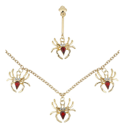 "SPIDER LADY" Set (Halskette, Ohrring) – Vorderansicht