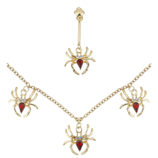 "SPIDER LADY" Set (Halskette, Ohrring) – Vorderansicht