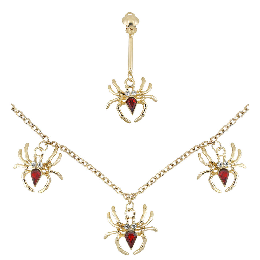 "SPIDER LADY" Set (Halskette, Ohrring) – Vorderansicht