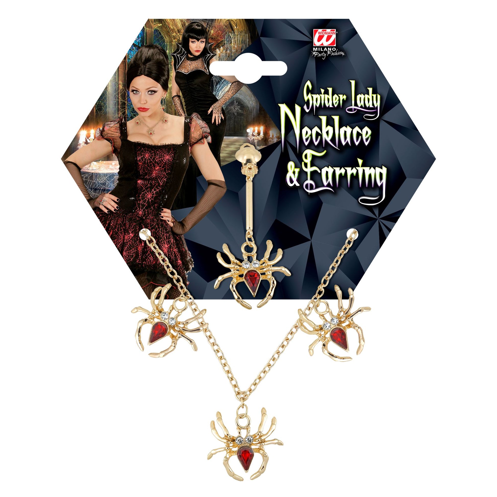 "SPIDER LADY" Set (Halskette, Ohrring) – Detailansicht