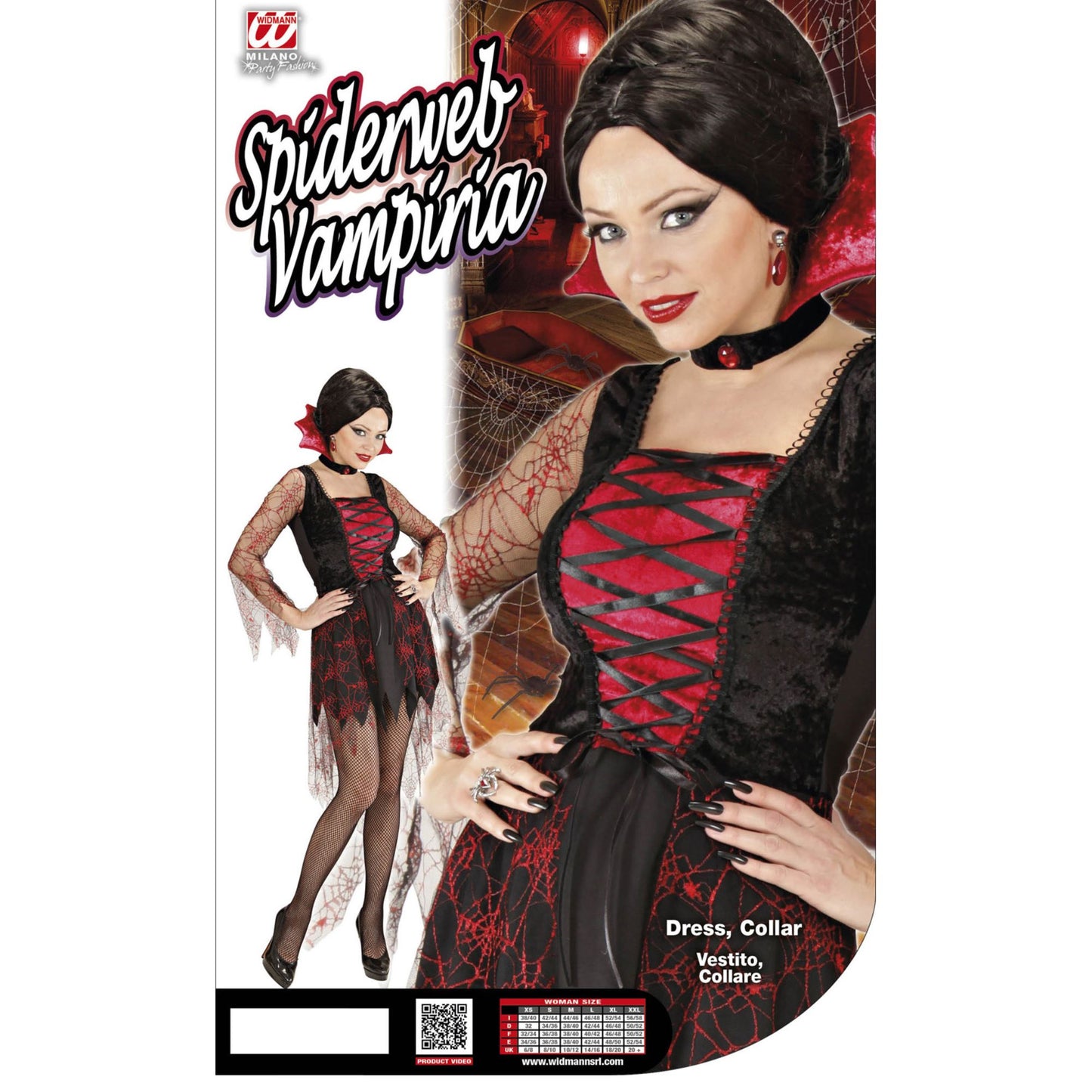 "SPIDERWEB VAMPIRIA" (Kleid, Kragen mit Edelstein) – Ansicht 3