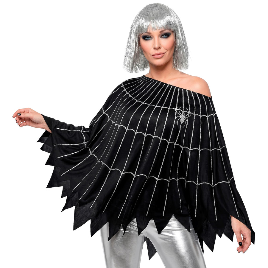 "SPINNE & NETZ" (Poncho) – Vorderansicht