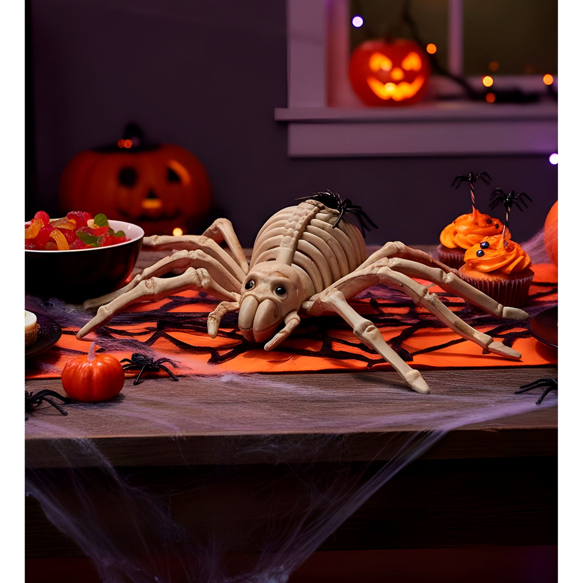 Widmann Spinnen-Skelett 24 cm Halloween Deko – Seitenansicht