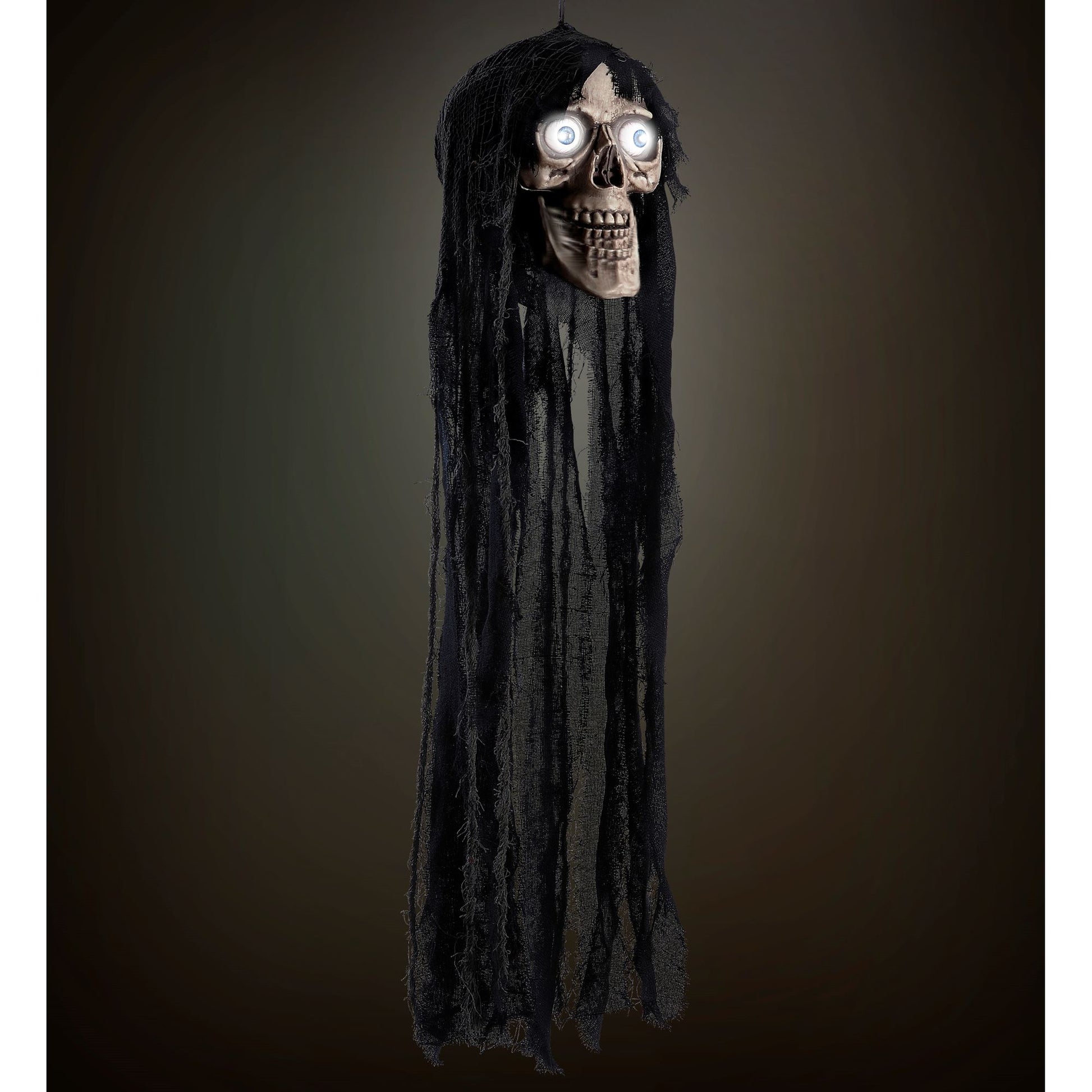 "SPRECHENDER TOTENKOPF MIT BEWEGLICHEM UNTERKIEFER UND LEUCHTENDEN AUGEN" geräuschaktiviert - 70 cm - spricht 3 Reime – Ansicht 3