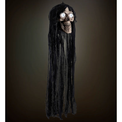"SPRECHENDER TOTENKOPF MIT BEWEGLICHEM UNTERKIEFER UND LEUCHTENDEN AUGEN" geräuschaktiviert - 70 cm - spricht 3 Reime – Ansicht 3