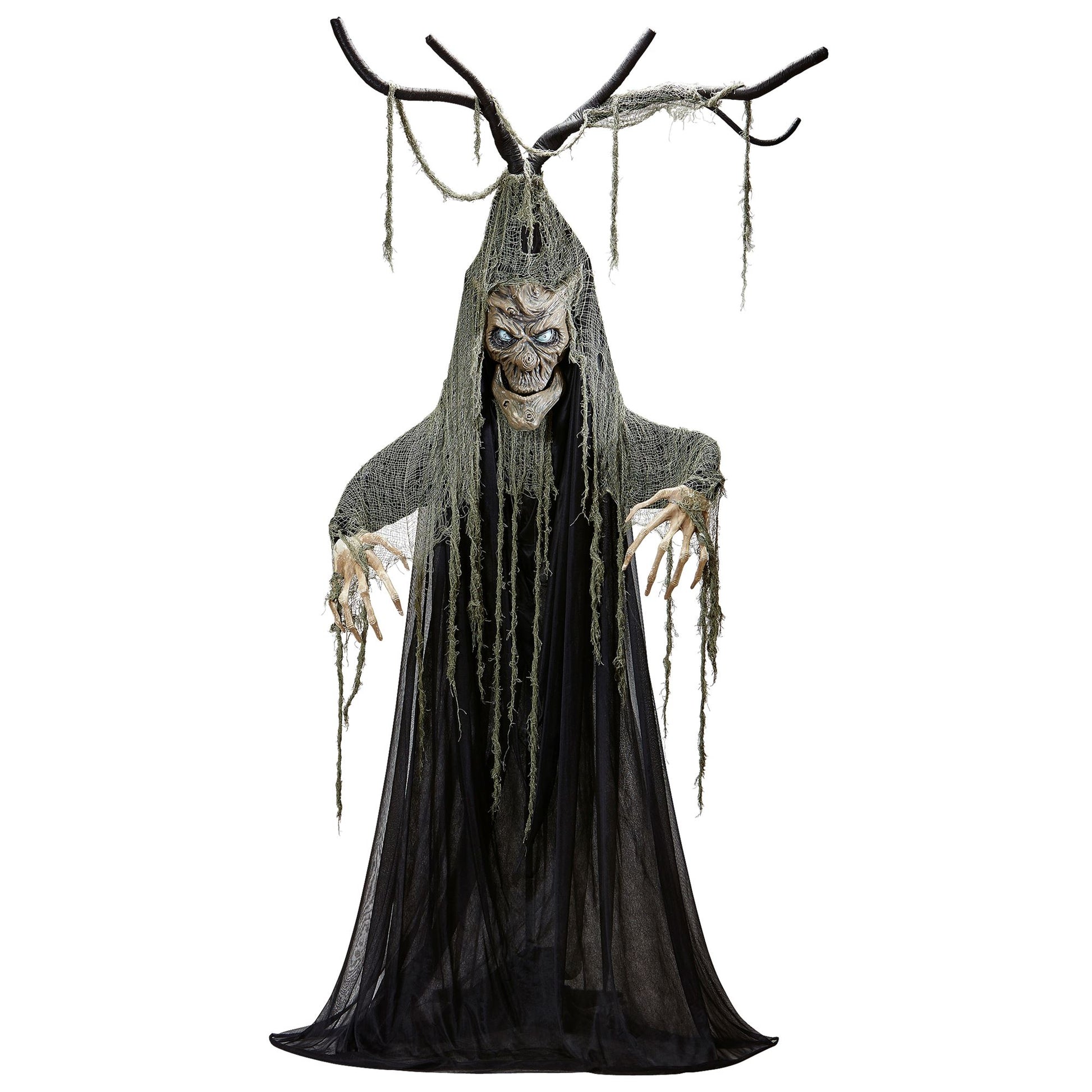 "SPRECHENDER VERHEXTER HALLOWEENBAUM MIT SICH BEWEGENDEM MUND UND BLINKENDEN LED AUGEN"geräuschaktiviert - 200 cm - spricht 3 verschiedeneReime – Ansicht 4