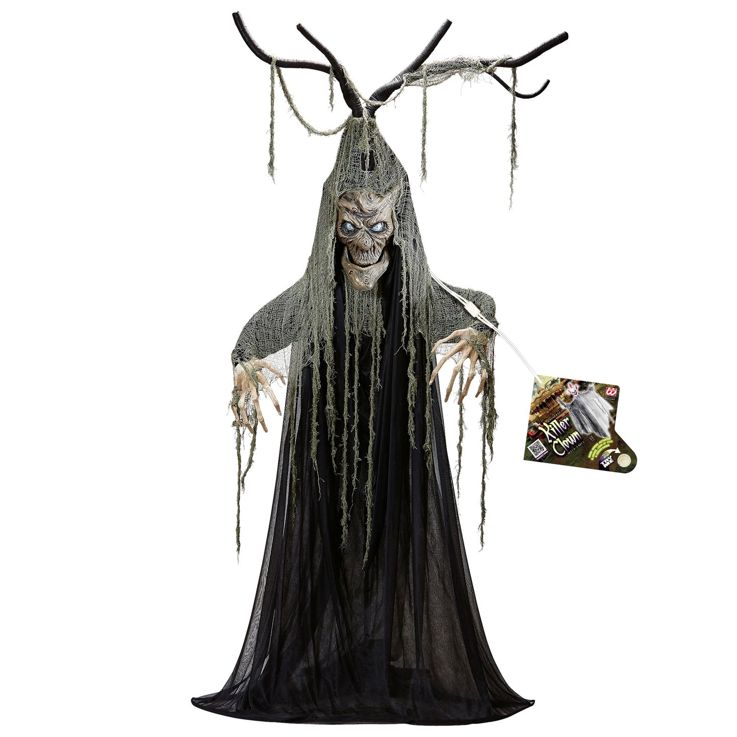 "SPRECHENDER VERHEXTER HALLOWEENBAUM MIT SICH BEWEGENDEM MUND UND BLINKENDEN LED AUGEN"geräuschaktiviert - 200 cm - spricht 3 verschiedeneReime – Ansicht 5